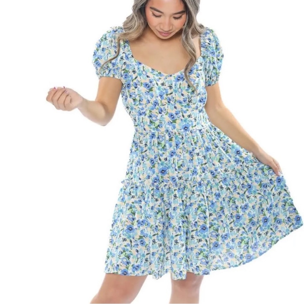 Floral Blue Dress- Shop Henly
